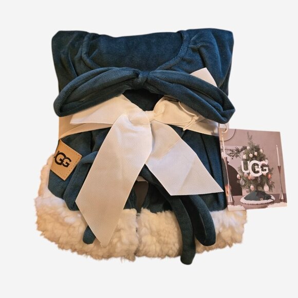 UGG Bliss Mini Tree Skirt Dark Green 22 Inch Round New - Picture 2 of 6